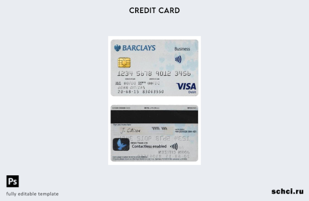 цифровая загрузка шаблона карты Visa Barclays PLC в Соединенном Королевстве